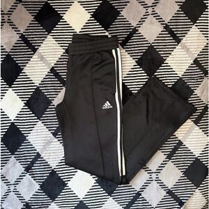 Adidas black and white track pants with zip flare legs🖤🤍